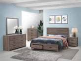 Coaster Brantford 4-piece Eastern King Storage Bedroom Set Barrel Oak Model 207040KE-S4
